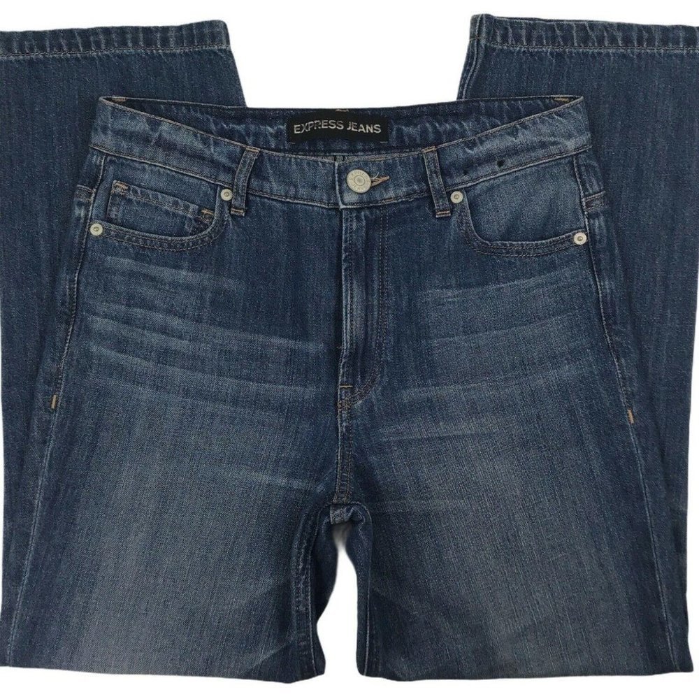 Express Womens  High Rise Straight Crop Jeans Sz 4